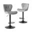Ensemble de deux chaises de bar pivotantes en similicuir gris et noir Hukill