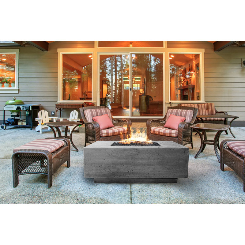 16" H x 36" W Concrete Natural Gas/Propane Outdoor Fire Pit Table