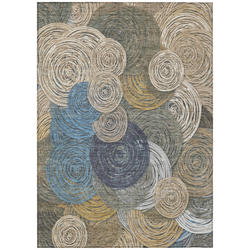 Machine Washable Indoor/Outdoor Jenning ACN2267 Geometric Rug, Rectangle 10' x 14'