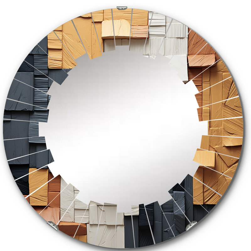 Serifos - Miroir mural moderne rond, 24 po x 24 po