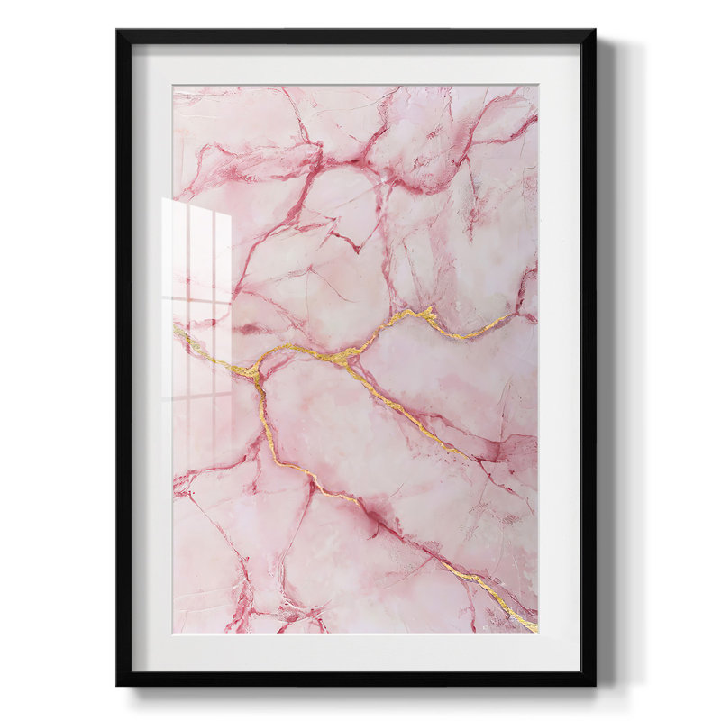 Rose Marble II - impression encadrée, H 28,5 po x l 20,5 po, Noir