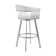 Robinett Swivel Counter or Bar Height Bar Stool with Arms and Footrest in Faux Leather and Metal