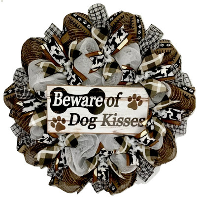 Dog Wreath Beware of Dog Kisses