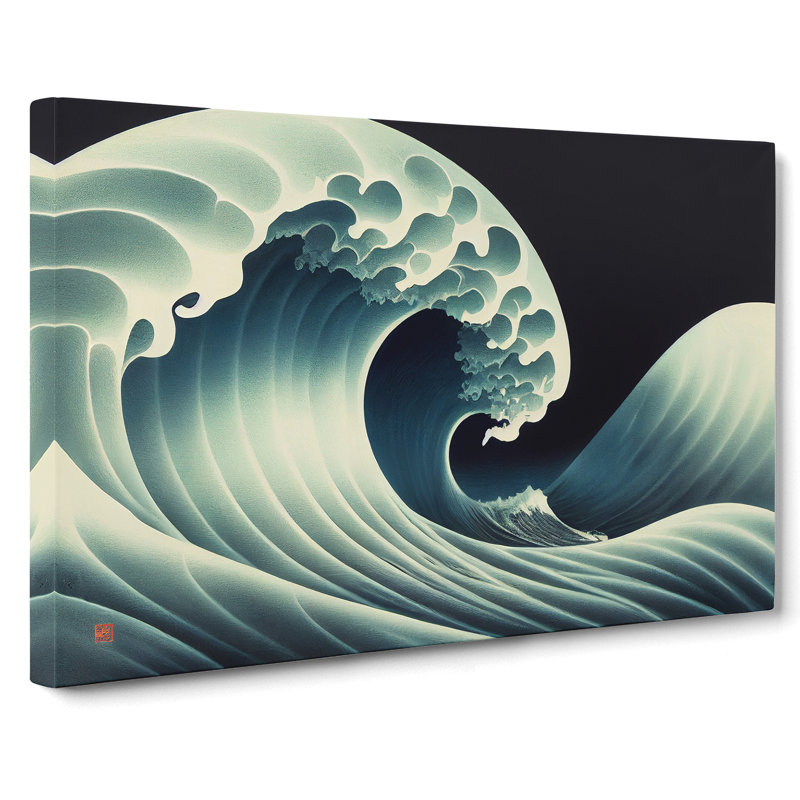 Bright Japanese Wave - Wrapped Canvas, 40cm H x 60cm W x 3cm D