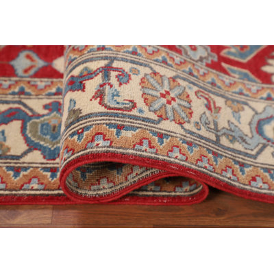 Tapis oriental fait à la main Kazak rouge 5 x 7