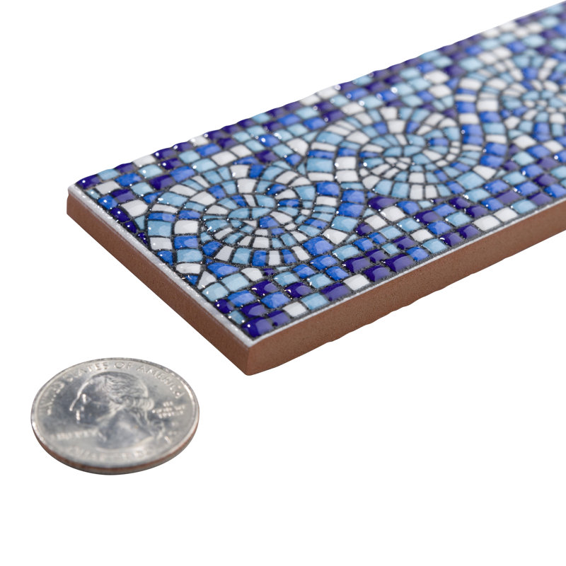 Captain Riptide 2" x 8" Ceramic Specialty Trim in Blue/White