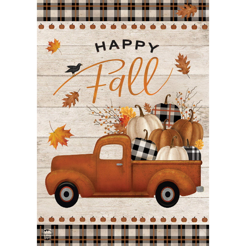 Drapeau «Happy Fall Pickup Truck House»