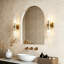 Applique murale 2 lumières pour salle de bain en laiton avec abat-jour en verre texturé, applique murale haut et bas