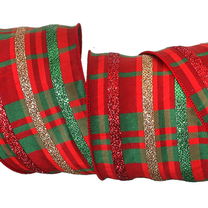 4'' Striped Fabric Ribbon