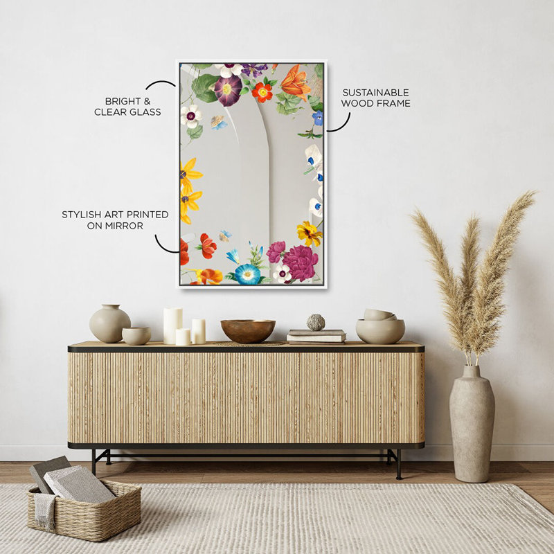 Spring In Animals Framed Mirror by Oliver Gal, Cream