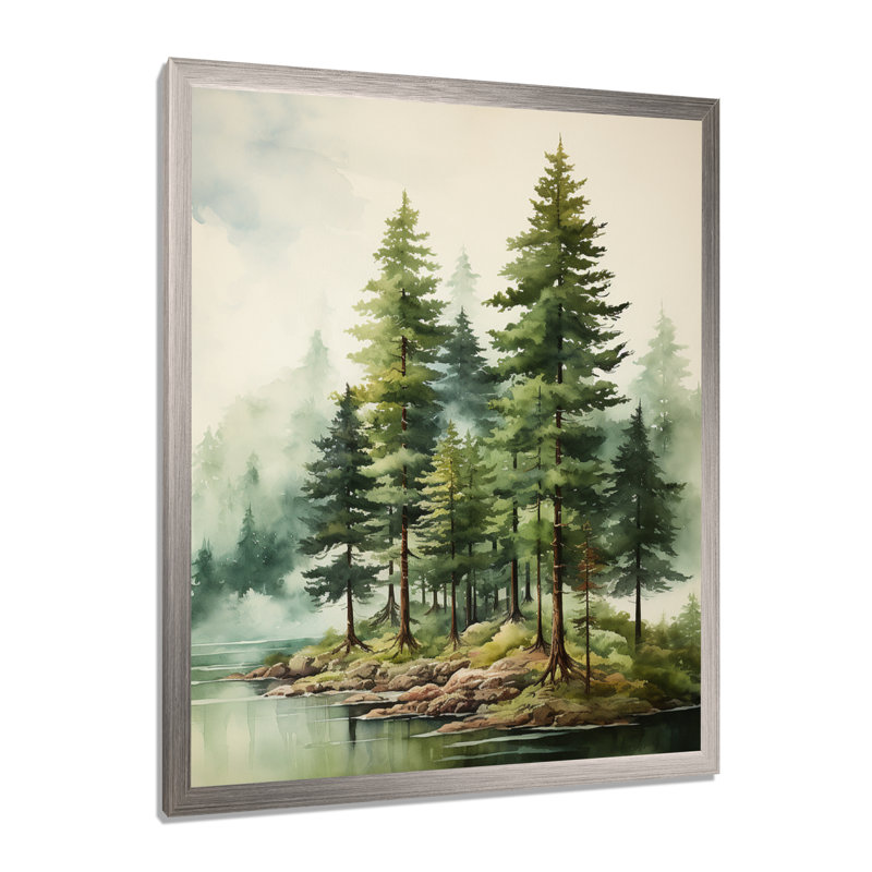 «Green Pine Tree Eernal Guardians III», reproduction d'un seul cadre photo sur toile, H 20 po x l 12 po x P 1 po