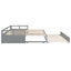 Lit de jour extensible en bois avec couchette - Finition grise-2094232895