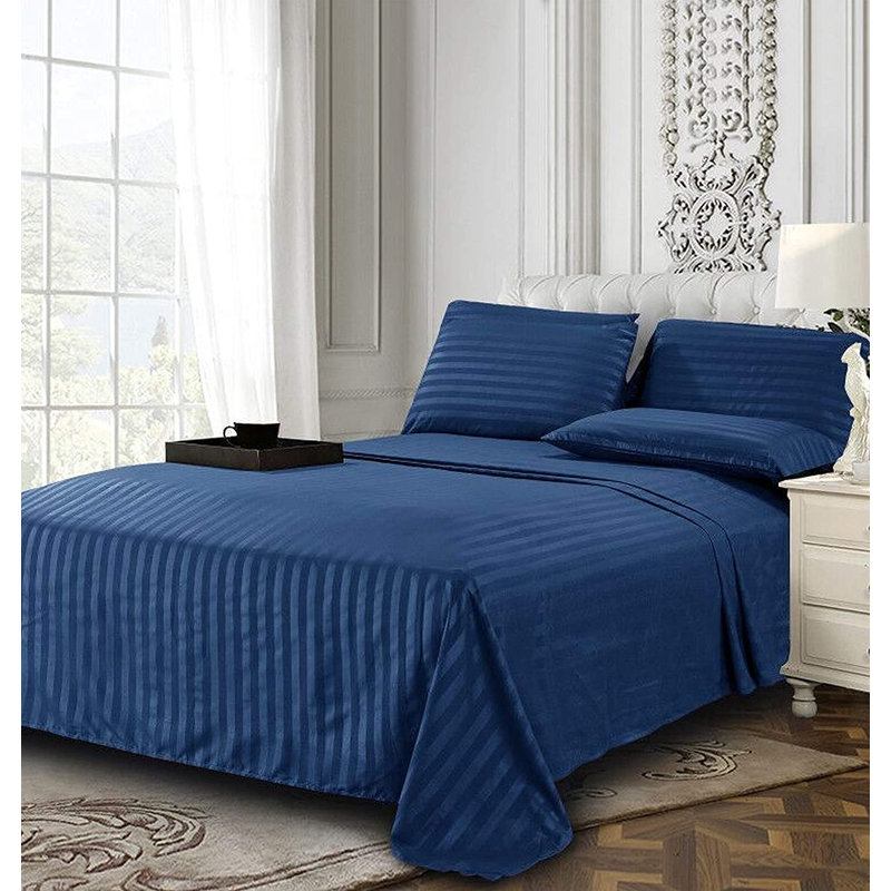 Microfiber Sheet Set, California King Sheet,Fitted Sheet + 2 Pillowcases, Navy