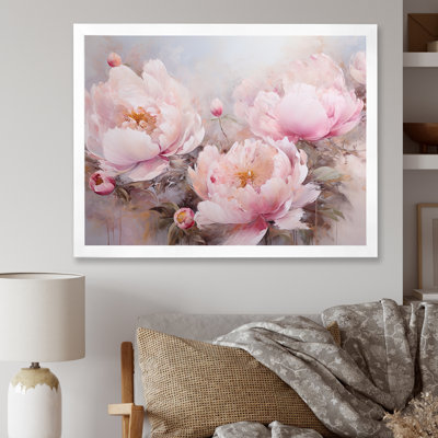 Pink Peonies Liquid Art Flower Field VI - Flower Field Wall Art