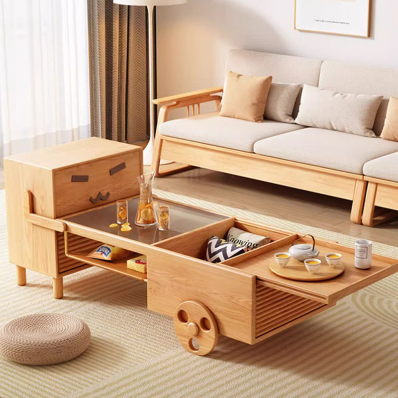 Creative design sense solid wood coffee table