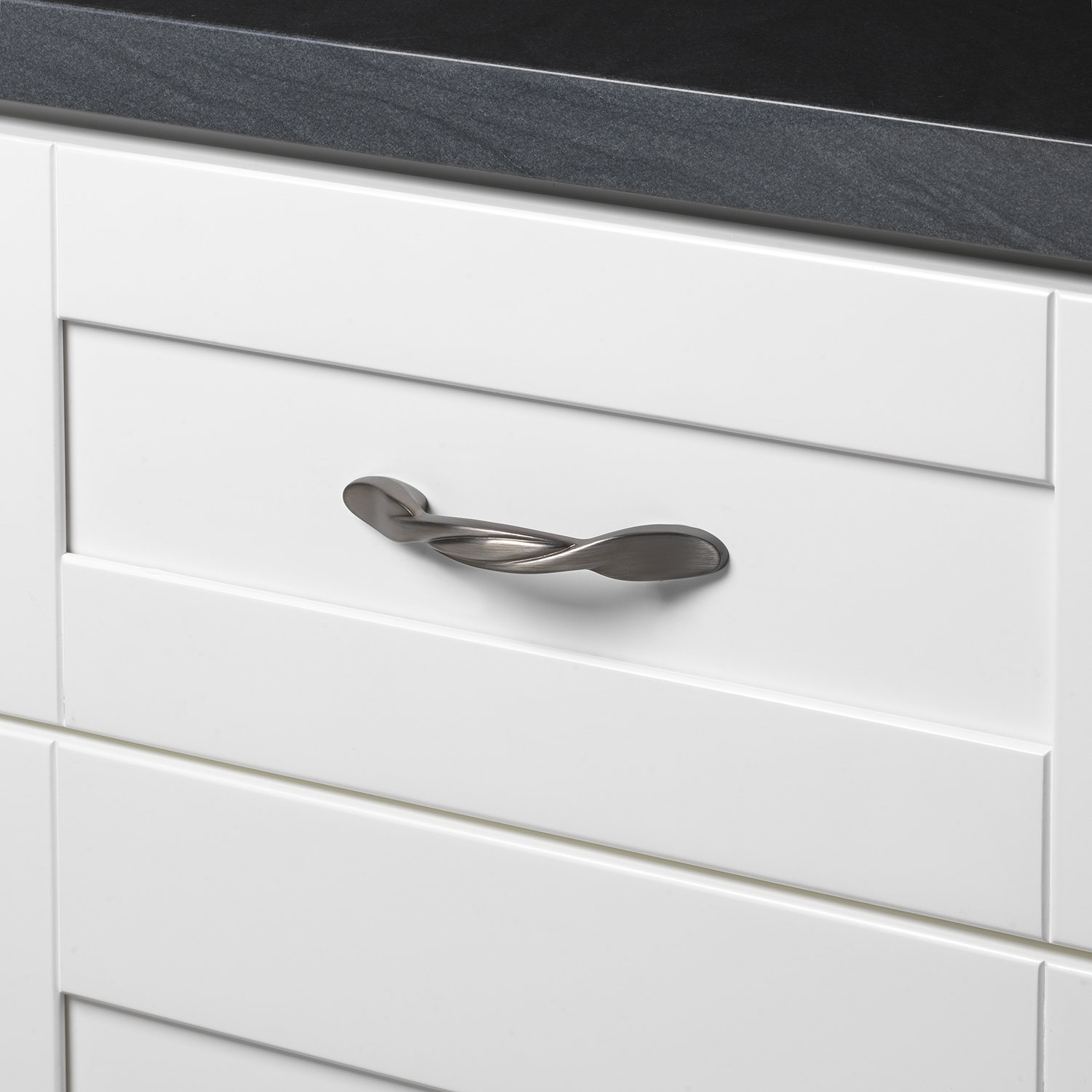 Classic Twisted Arch Cabinet Pull, Satin Pewter