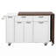 Chariot pour îlot de cuisine en MDF de 102,3 po avec armoire de rangement pour poubelles et support à épices coulissant à 3 niveaux - blanc-129894112