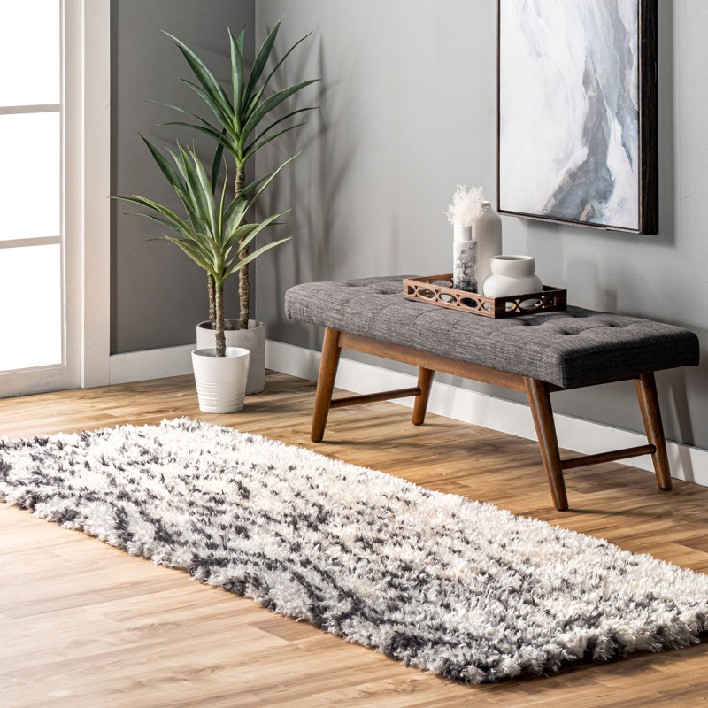 Tapis beige à motif géométrique Enrisma, Tapis de couloir 2 pi 8 po x 8 pi