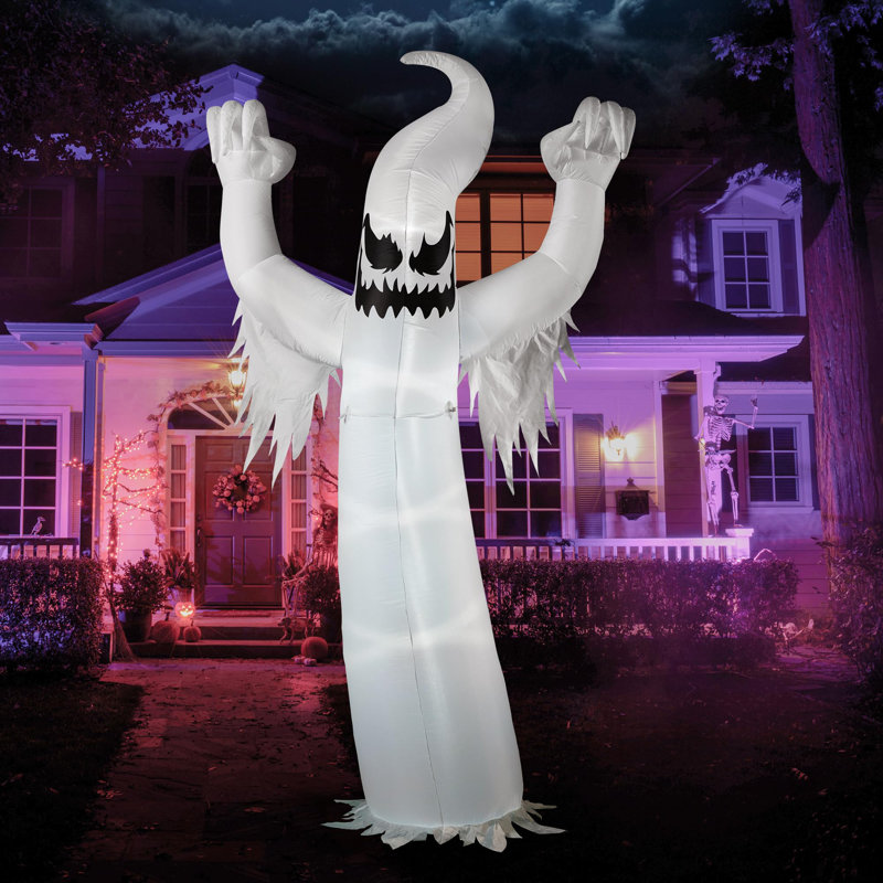 Fantôme effrayant de 12 pi d'Halloween avec lumières DEL intégrées