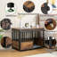Chenil en bois robuste pour chien avec portes doubles-2019684822