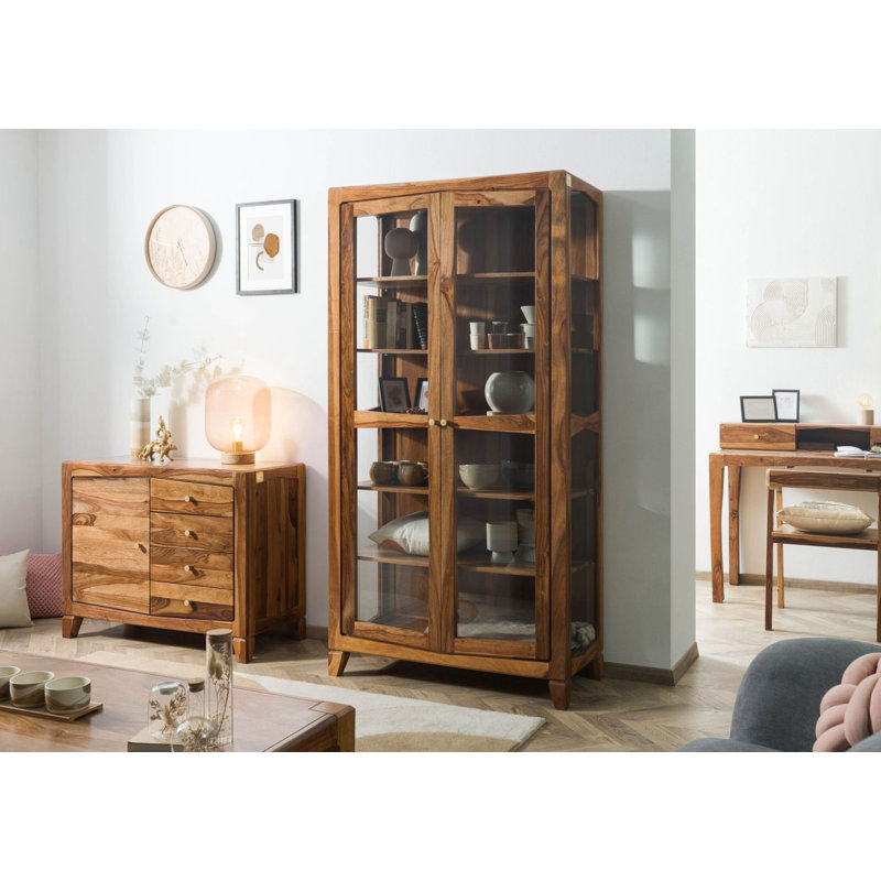 Ancona Display Cabinet, Brown Lacquered