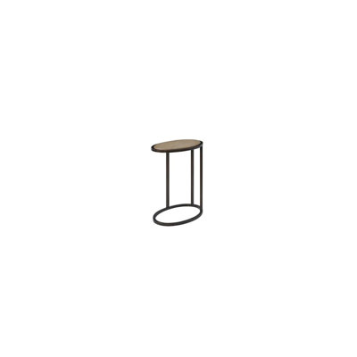 Metal/Wood Top Chairside Table - Toffee