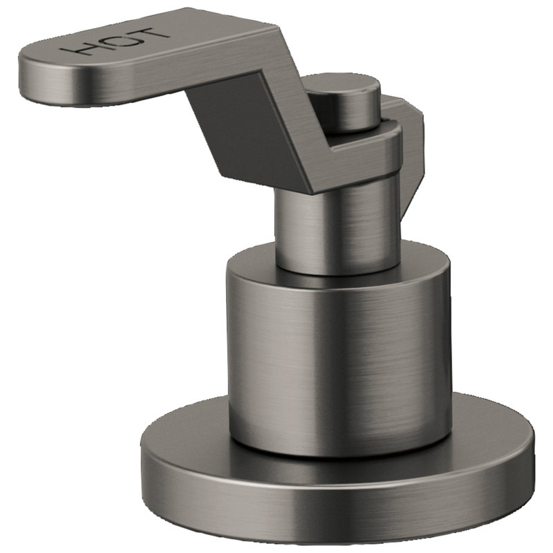Litze® Widespread Lavatory Faucet With Low Spout, Industrial Lever Handle, Luxe Steel, 1.5 GPM