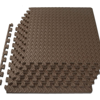 Grey Interlocking Foam Exercise Mat - 1/2" EVA Floor 6 Tiles