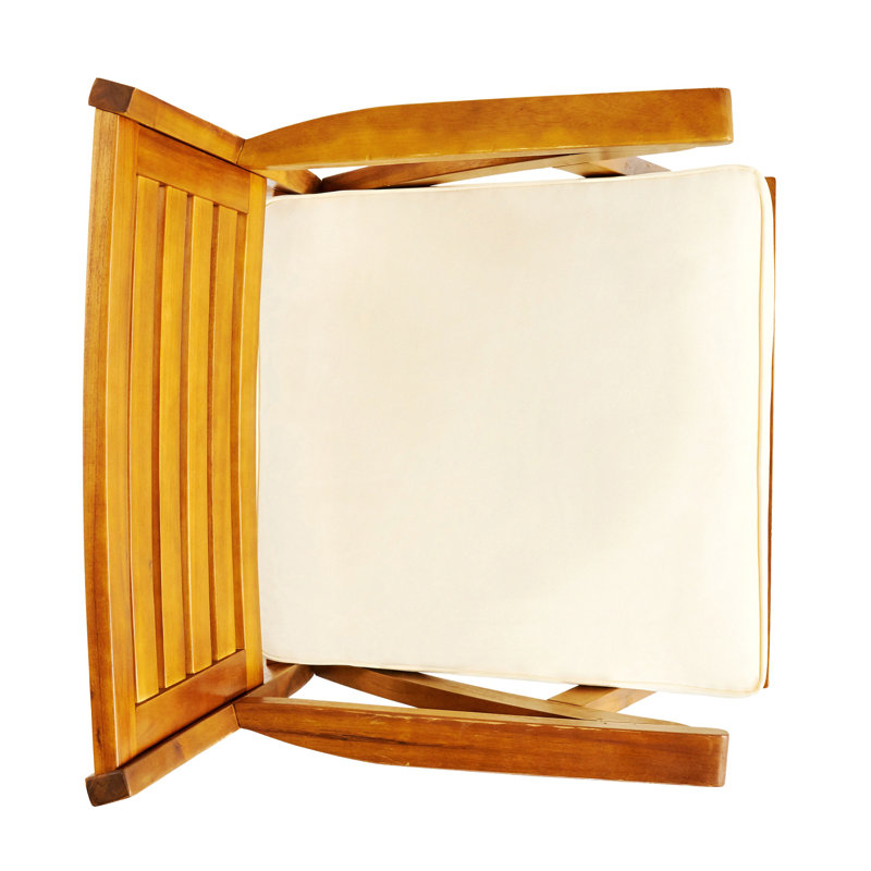 Ensemble repas d'extérieur en bois 3 pièces KD avec coussins Hermosa