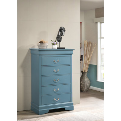 Charmant coffre de rangement bleu sarcelle pour un décor classique