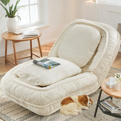 Multi-Function Lounger, Lazy Sofa Couch,Space Saving Design,Foldable,Human Pets Bed With 5 Adjustable Position, For Bedroom, Living Room by Everly Quinn