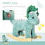 Cheval à bascule pour enfants en forme de tricératops avec jouets réalistes pour enfant 36-72 mois vert foncé