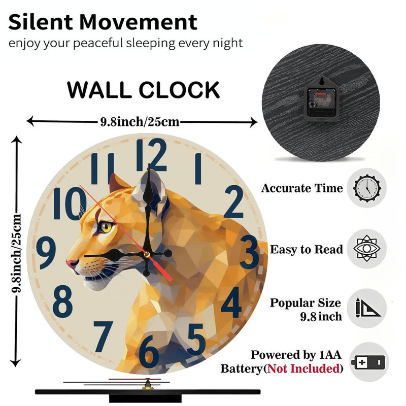 Horloge géométrique panthère