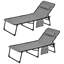 Ensemble de chaise longue d'extérieur pliable avec dossier inclinable