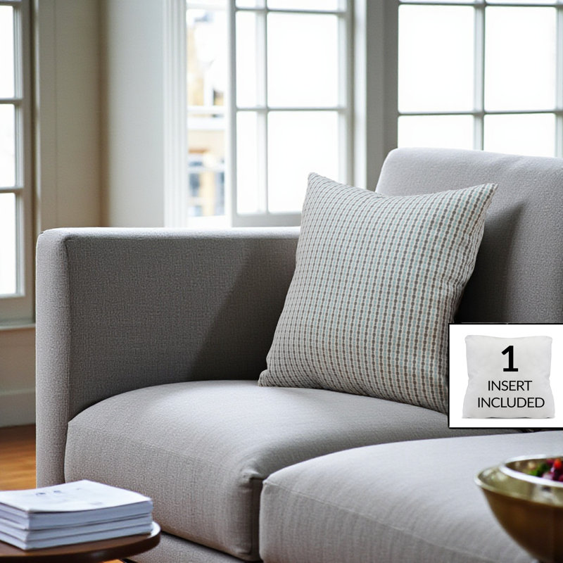 Curlew Light Blue & Gray Finish Throw Pillow In Classic Dot Design, 17.75" H X 17.75" W X 5.79" D