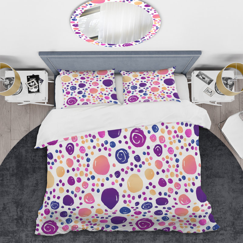 Ensemble de housse de couette en microfibre rose / mauve 2 pièces, Housse de couette simple + 1 taie décorative stan