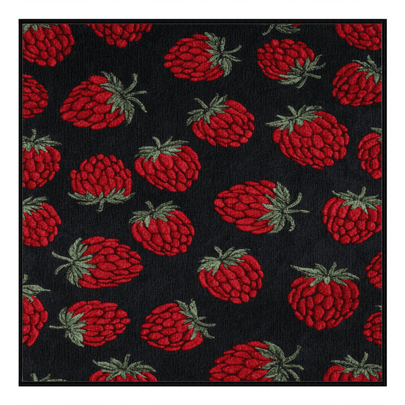  Tapis lavable framboise et fruits noirs, Rectangulaire 2 pi x 3 pi