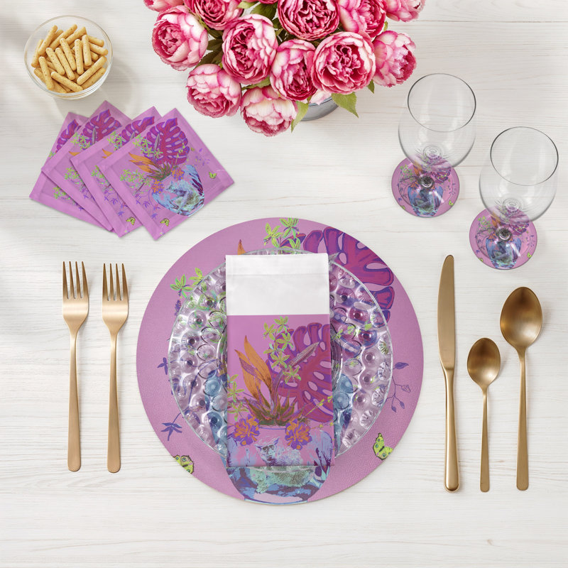 Monkey Large Jungle Cotton Sateen Cocktail Napkins, Sacha