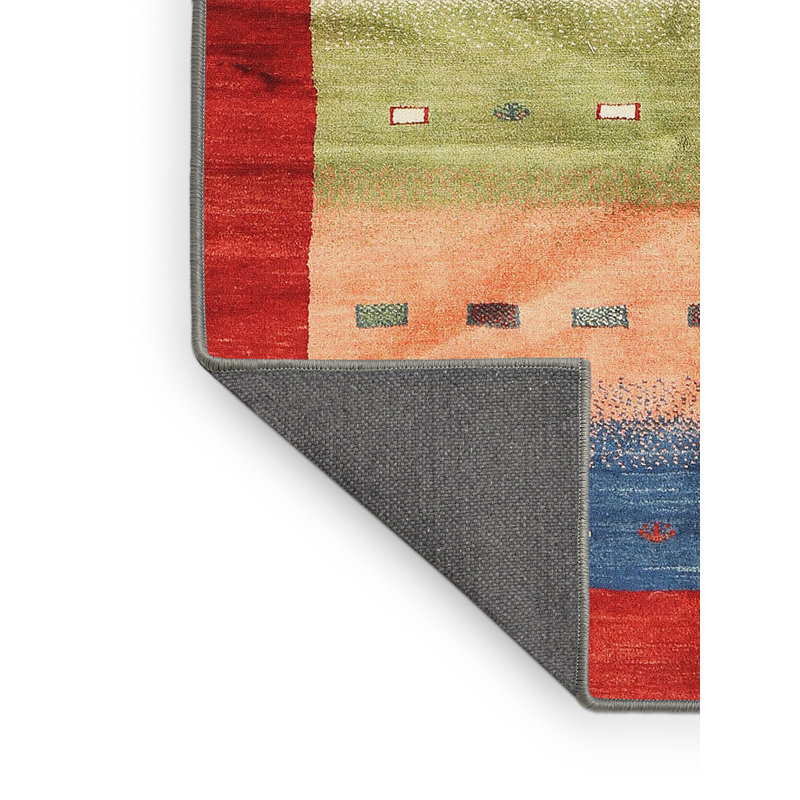 Tapis contemporain rouge / beige Platzer, Rectangle 6 pi x 9 pi
