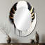 Miroir mural ovale en argent noir et or avec ailes d'ange III-177032288