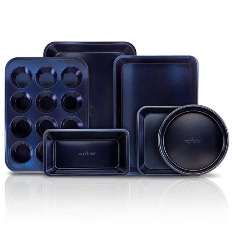 NutriChef Nutrichef 6 Piece Non-Stick Steel Bakeware Set, Blue