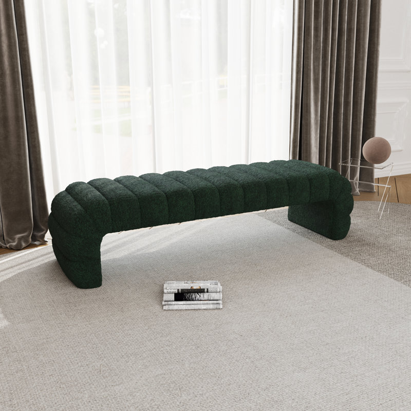 Banc en chenille capitonné Modern, Vert