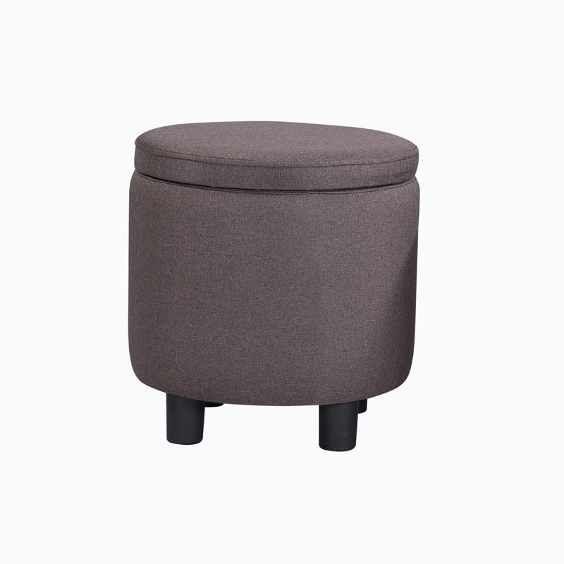Jazleen Upholstered Ottoman, Brown Carbon Fiber