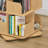 4-Tier Revolving Bookcase,360° Swivel Media Storage Cabinet - Natural
