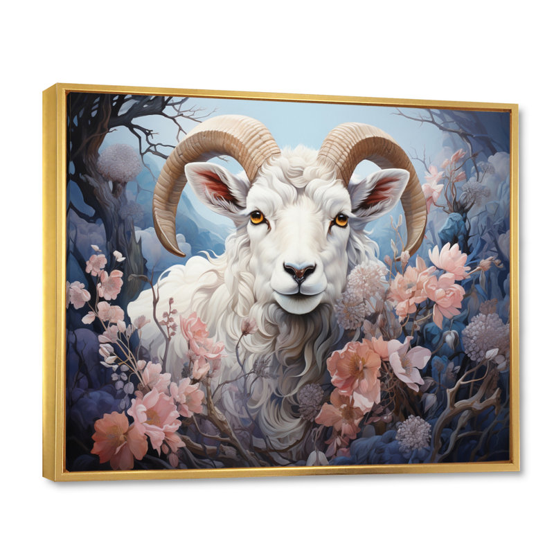 Blanc, mouton blanc, paysages de rêve éthérés, Cadre flottant doré, H 12 po x l 20 po x P 1 po