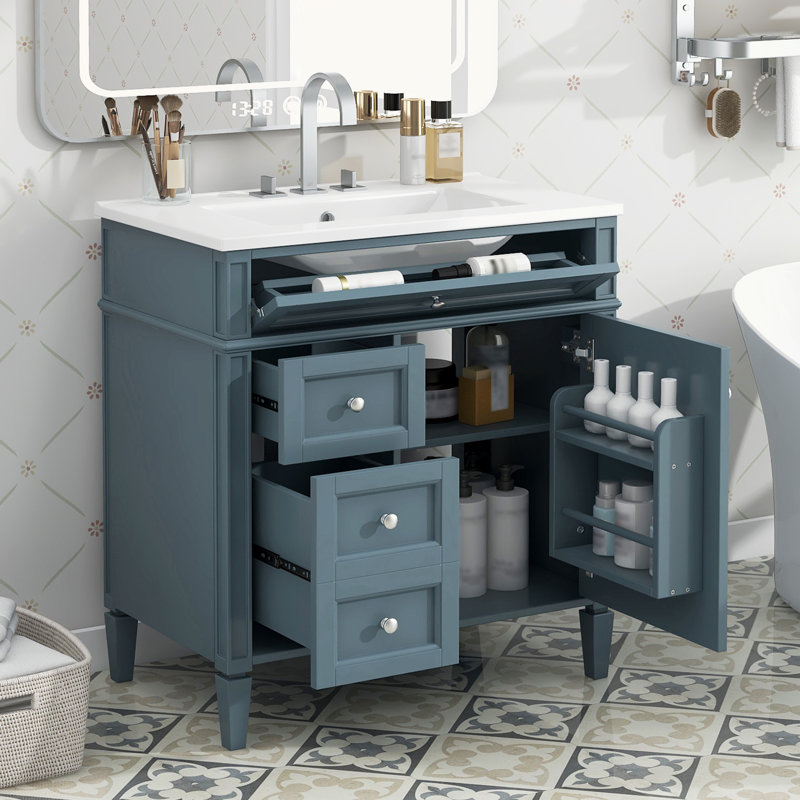 Pollark Bathroom Storage, Light Blue