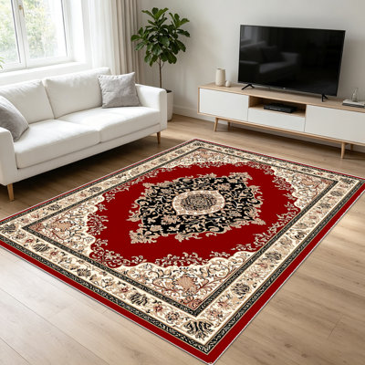 Tapis de style persan traditionnel 1 pièce pour le salon, doux et confortable, convient à toutes les saisons, facile à entretenir, tapis de sol intérieur lavable à la machine, convient à la chambre à coucher, à la salle à manger, au couloir, au bureau, au patio, à la maison, à la décoration extérieure .