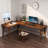 Walnut L-Shaped Solid Wood desk-111069093-111069092