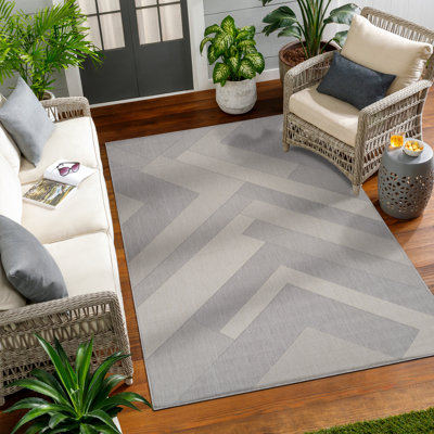 Amiyaah Indoor & Outdoor Boho Rug Grey/Ivory