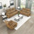 Dahmen Modern & Contemporary Faux Leather Reclining 3-Piece Living Room Set with One-Touch Power Recline, Adjustable Headrests & Multi-Function Storage Armrests and Cup Holders-1252740994